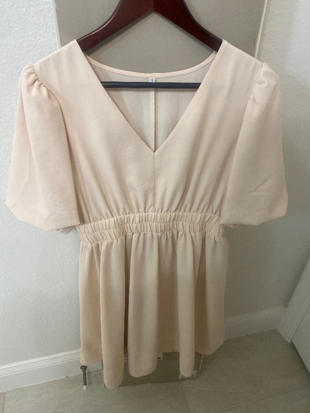 Knee length cream dress